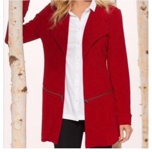 Soft Surroundings Red Womens Jacket Size SM In LIKE NEW CONDITION